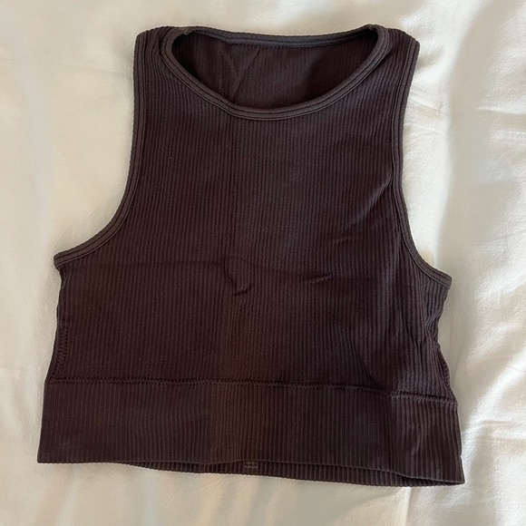 SKIMS Stretch Rib High Neck Bra Women’s Size S/M Brown - Picture 2 of 4